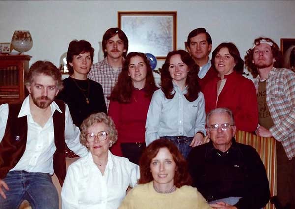 The Federal Army in the late 1970s (clockwise, from left): Michael, Ann, Mark, Joan, Marian, Keegan Jr., Molly, Lenny, Keegan Sr., Kathleen, and Mary Virginia Federal.