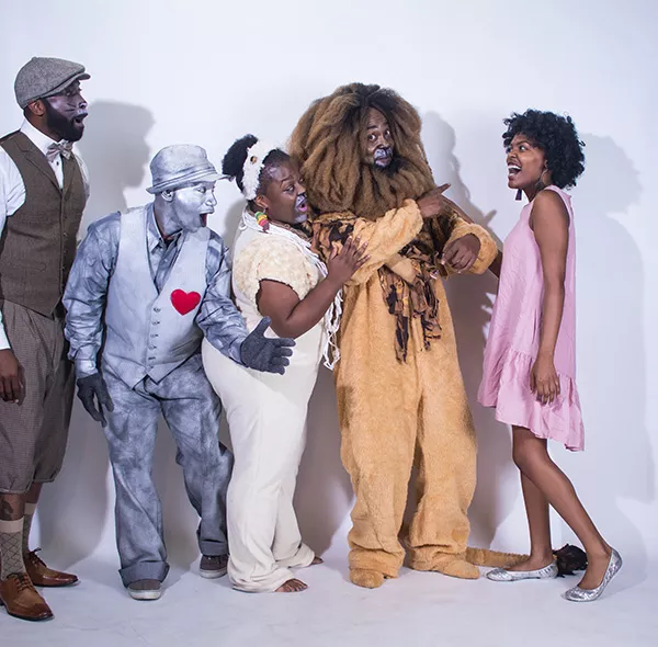 From left: Kineh N’gaojia as Miles, Elijah Ali as Tin man,  Ruby Edwards as LaDawn, Tony Massey as Lion and Nailyah Gardner as Dorothy. Photo by Josh “J Sweat” Nwakerendu.