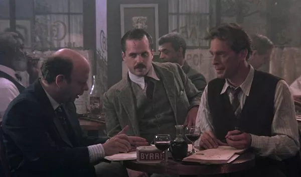 Wallace Shawn, Kevin J. O’Connor and Keith Carradine in The Moderns (Photo: Shout! Factory)