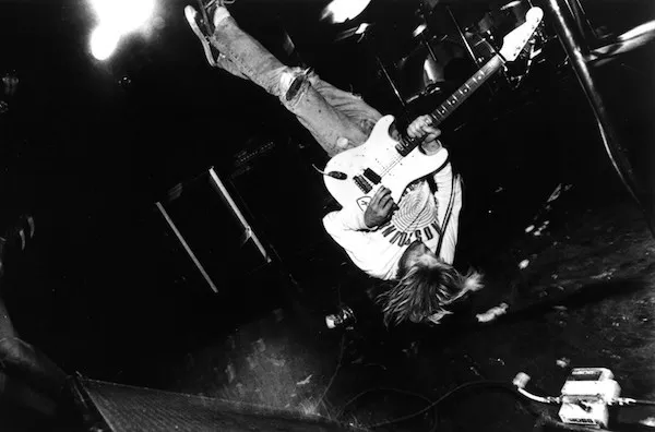 Charles Peterson's iconic shot of a head-spinning Kurt Cobain, as seen in Hype! (Photo: Charles Peterson via Shout! Factory)