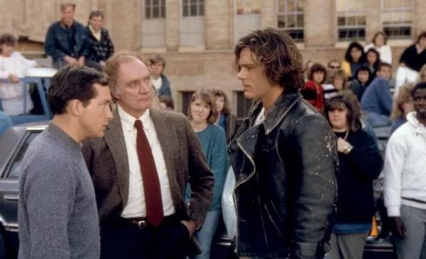Casey Siemaszko, John P. Ryan and Richard Tyson in Three O’Clock High (Photo: Shout! Factory)