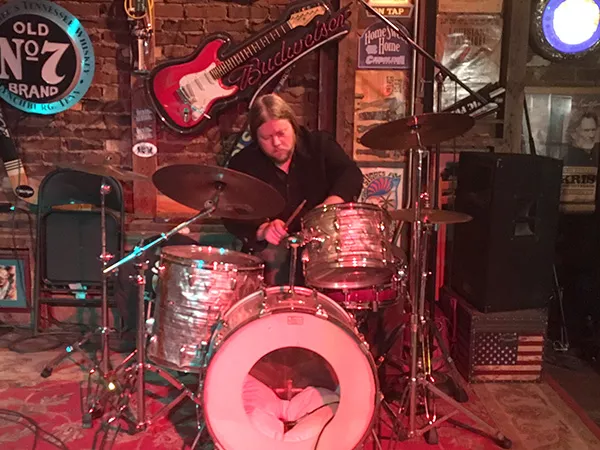 Smokin' Js drummer James Brock pounds out a backbeat. (Photo by Pat Moran)