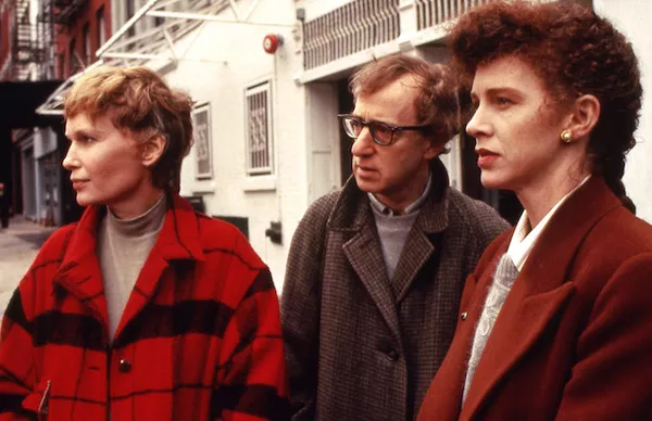 Mia Farrow, Woody Allen and Judy Davis in Husbands and Wives (Photo: Twilight Time)