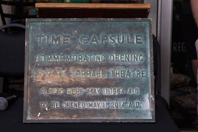 Park Terrace Theater time capsule opening, 5/11/14
