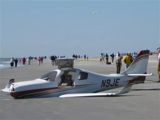 WARNING: A  jogger in Hilton Head, S.C. was hit by a plane, which was trying to land on the beach.