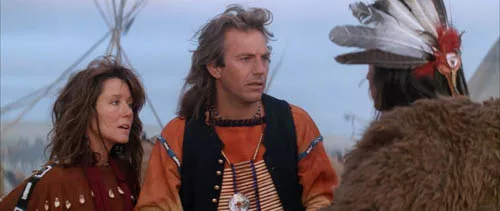 WHERE THE BUFFALO ROAM: Mary McDonnell, Kevin Costner and Graham Greene in Dances With Wolves - FOX