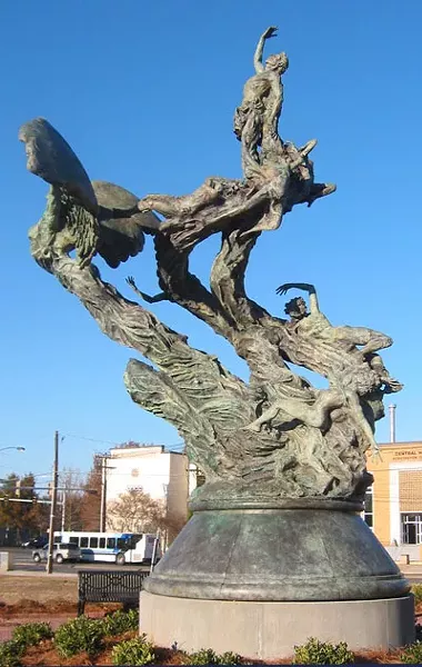 WINGED FAILURE? The new sculpture outside CPCC's Academic and Performing Arts Center
