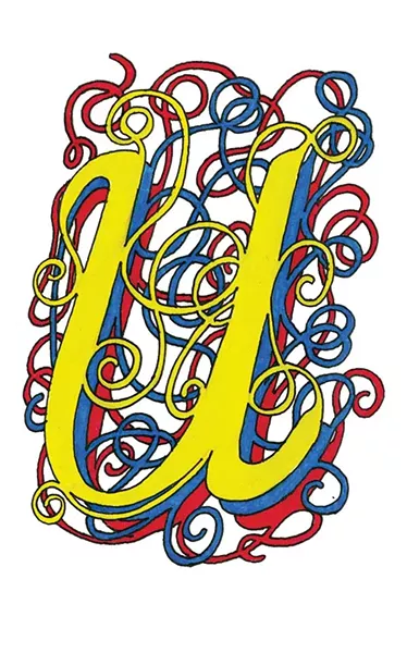 A page from Calligraphy, Part Two, Q-XYZ journal, Jan Sawka, sumi ink and marker, 2008. Jan Sawka's journals will be on display at Bard College's Stevenson Library through December 15.