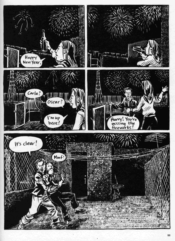 A page from Jessica Abelâ€™s graphic novel La Perdida (Pantheon Books, 2006) about a young American womanâ€™s extended visit to Mexico City. Abel will speak at SUNY New Paltz on October 16.