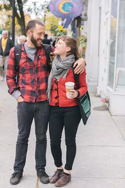 A walk along Warren Street. Eli and Kaya. - THOMAS PINE.