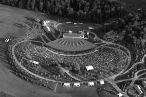 An arial view of the Bethel Woods Center.