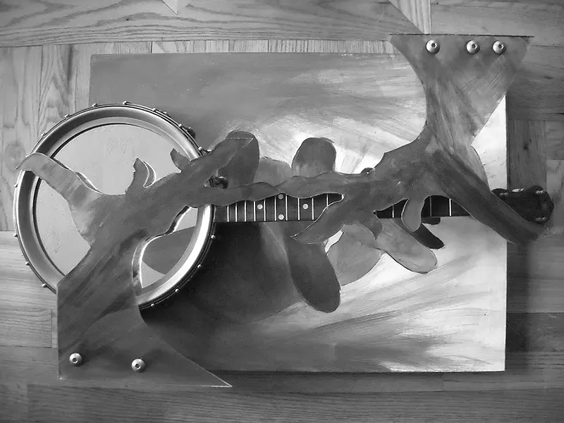 An untitled work (incorporating a banjo) by Jean Tansey