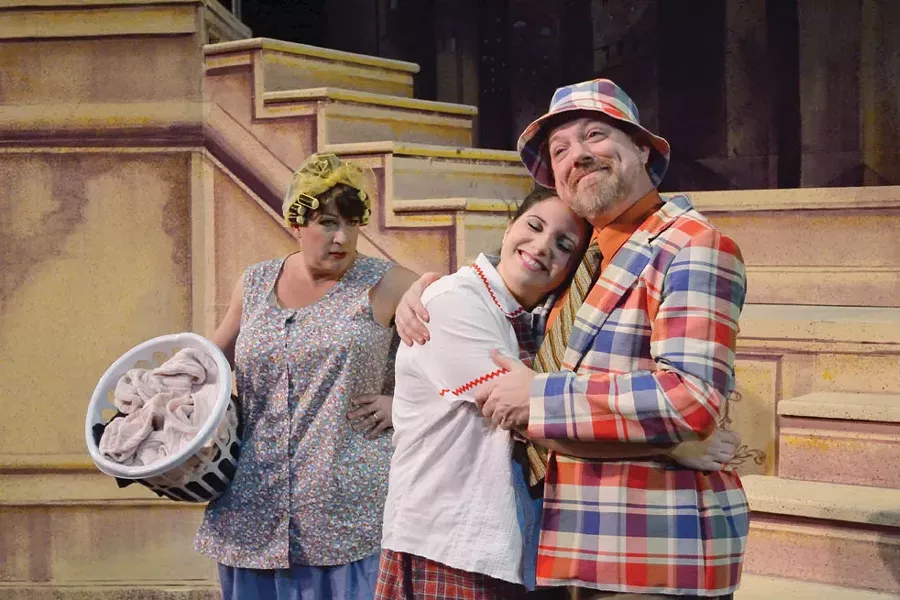 Bill Ross (Edna), Esme Hyman (Tracy), and David Foster (Wilbur) star in the Up In One production of “Hairspray” this month at the Center for Performing Arts at Rhinebeck. Photo: Joanne Contreni