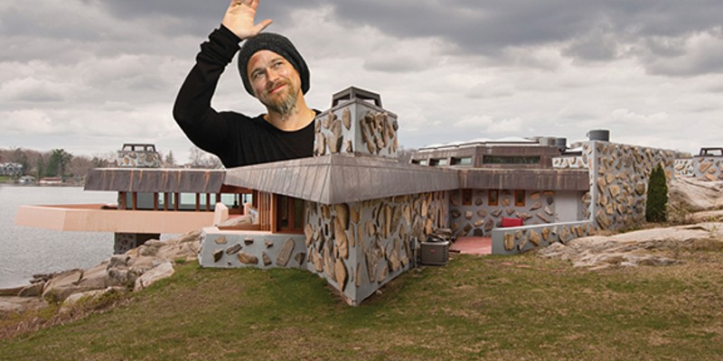 Brad Pitt at his Petra Island home.