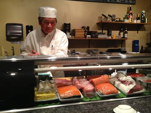 Chef Makio Idesako at the Sushi Bar at Sushi Makio