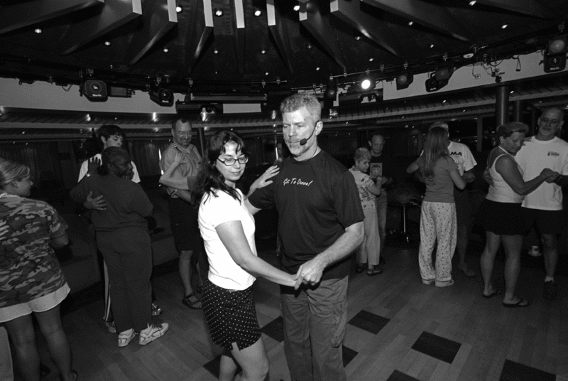 Chester and Linda Freeman of got2lindy teaching dance aboard the cruise ship Explorer. - TONY FIORINI
