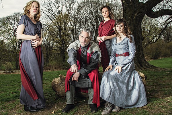 Chiara Motley, Stephen Paul Johnson, Eleanor Handley, and Jessica Frey - in "King Lear" at the Hudson Valley Shakespeare Festival. - TRAVIS MCGEE