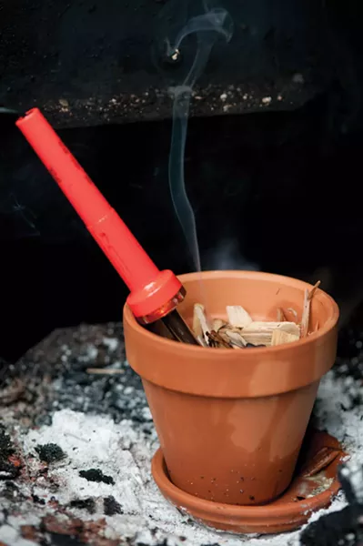 Cold smoking using a soldering iron and wood chips - JENNIFER MAY