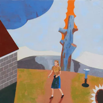 David Hornung, Not Without Flowers, oil on linen over panel, 16" x 16", 2009.
