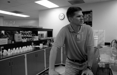 Doug Burns in the lab at the US Geological Survey in Albany - HILLARY HARVEY