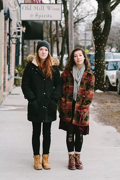 Evelina Brown and Sarah McCausland on January 18 on East Market Street in Rhinebeck - THOMAS SMITH