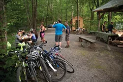 Hikers, bikers, and horseback riders stop by for pizza, dumplings, and salads - ROY GUMPEL