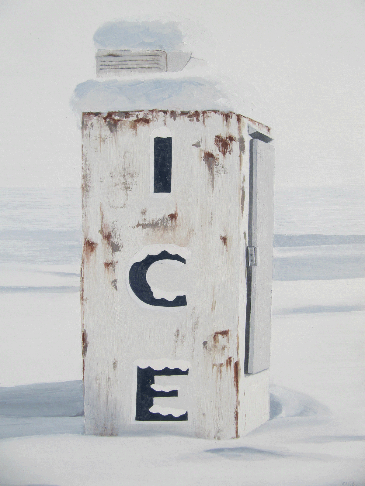 “Ice Machine” by Erica Hauser, oil on panel, 11” X 14”, 2012.