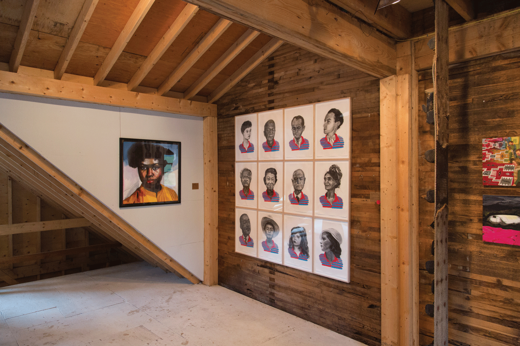 Installation view of “Return To Rattle Snake Mountain,” including work by Robin Williams, Lucy Davis Phillips, and Amanda Lechner.