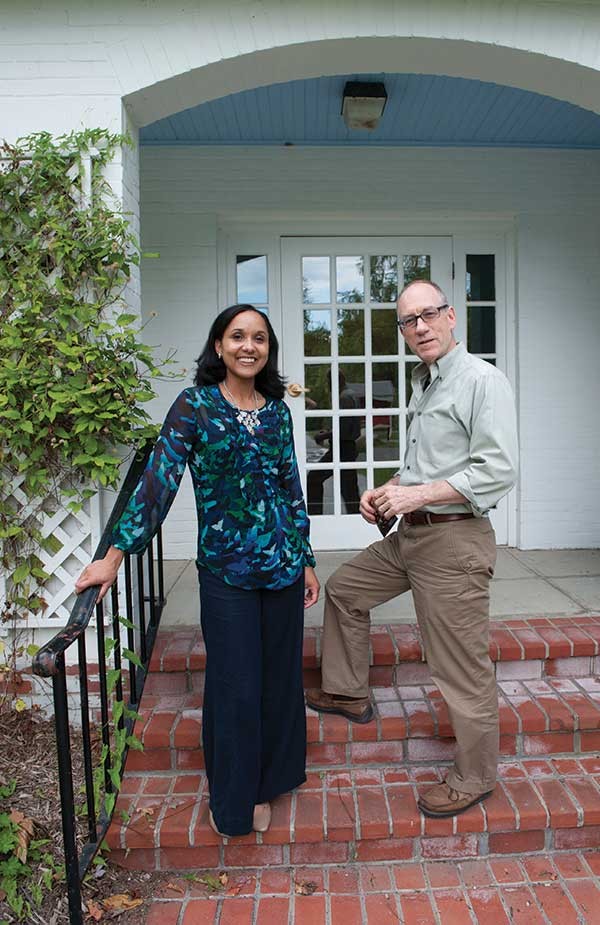 Joanna Baker, Assistant Director of Admissions, with Greg Armbruster, Associate Director of Admissions, outside their office at Bard College.