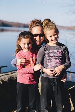 Madison, Kathy, and Bryanna Foti at Lake Chadwick. - THOMAS SMITH