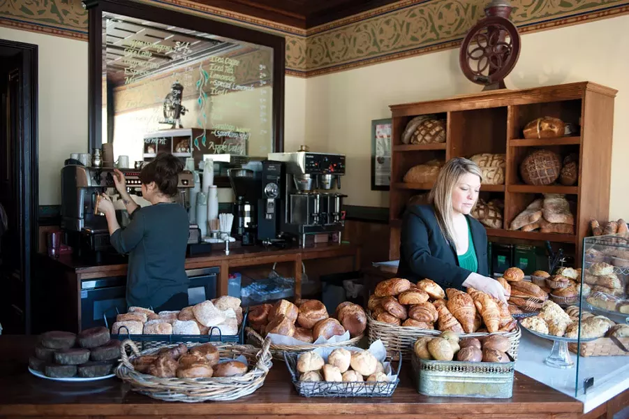 Manager Jennifer Houle with freshly baked pastries at Café le Perche in Hudson. - JENNIFER MAY