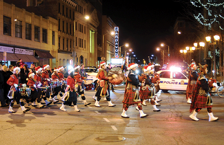 Marchers in the Poughkeepsie Celebration of Lights parade.