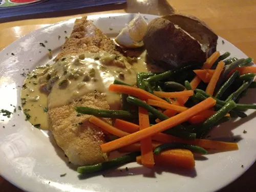 Pan-seared catfish at J Roccos