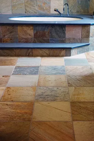 Radiant heating under tile.