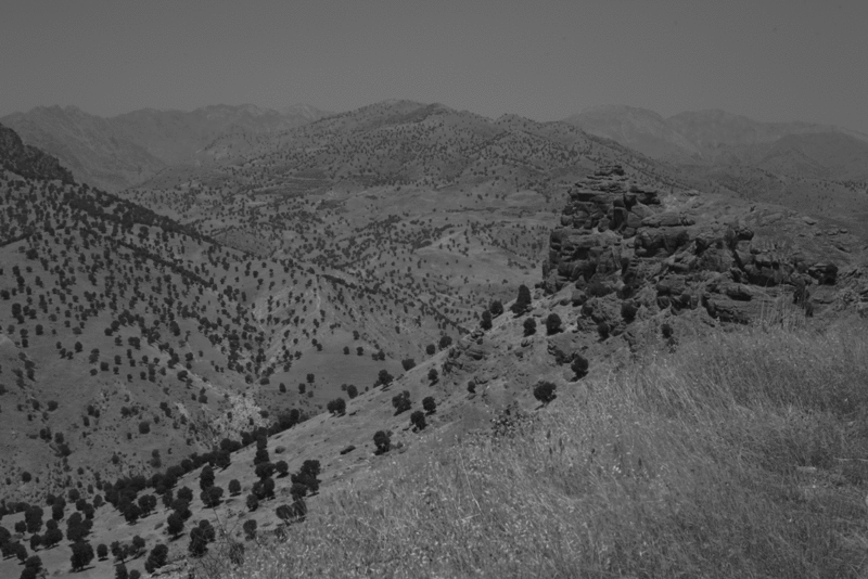 The hills of Mawat, north of Sulaimaniyeh, near the Iranian border. the area is littered with mines laid during the war with Iran. - LORNA TYCHOSTUP