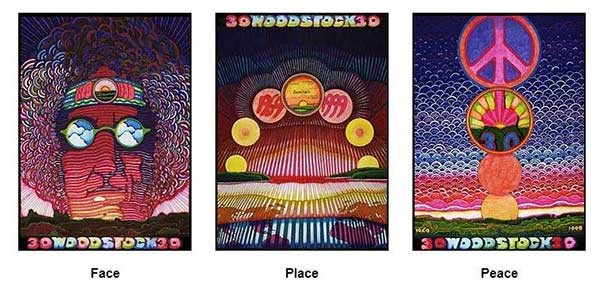 "The Woodstock Series," a six-color limited edition silk-screen by Jan Sawka featured in the "Group Show #5: Mostly 3D" at Wired Gallery in High Falls.