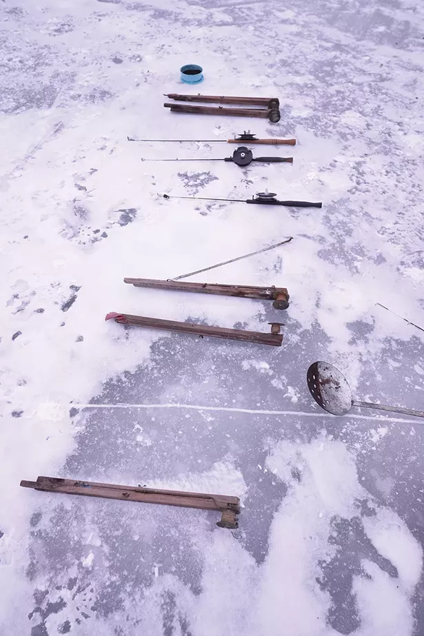 Wooden equipment handmade by Brandon Carney. - PHOTO BY ROY GUMPEL