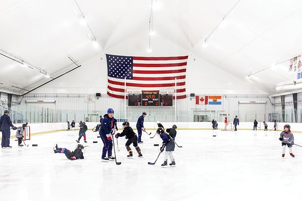 Junior Rangers youth hockey league practice - at the Kiwanis Ice Arena, which re-opened in - December after a $1 million renovation. - PHOTO BY ANNA SIROTA