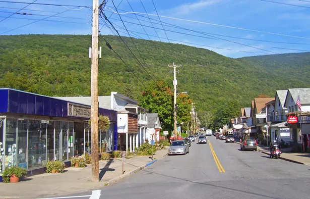 Looking east along Main Street from NY 214 towards Mt. Tremper, Phoenicia, NY, USA - PHOTO BY DANIEL CASE, COURTESY OF WIKIMEDIA, CC BY-SA 3.0