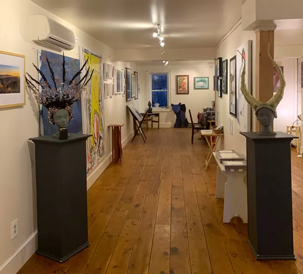 Part of the inside of Art JuXtapose Gallery in Rosendale, New York. - ART JUXTAPOSE GALLERY