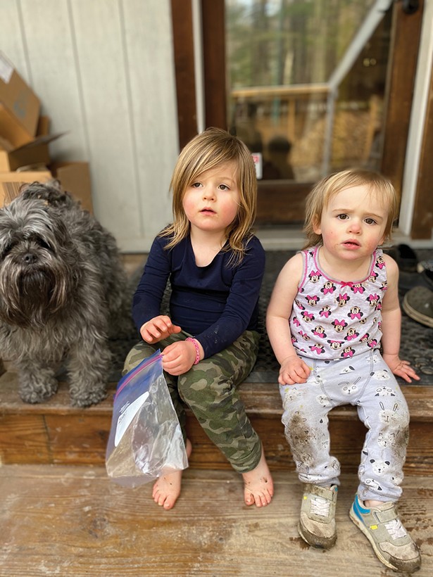 Downton’s daughters, four-year-old Wylder and one year-old Eliza. Downton says about the pandemic, “I’m not counting the days or weeks we’ve been isolated now. I’ve gotten to the place where that piece of information is pointless.”