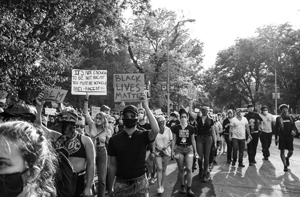 The June 3 protest in Kingston. - PHOTO BY CHRIS RAHM