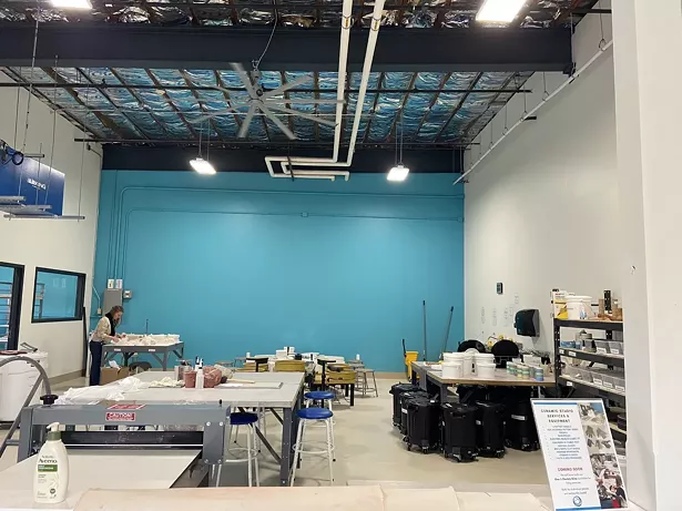 The ceramics studio at the Cornell Creative Arts Center