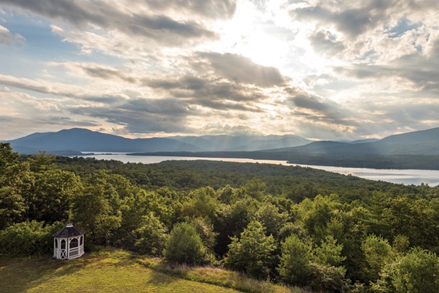 The view from the third-floor cupola encompasses the entirety of the reservoir and many of the southern Catskill Mountains.