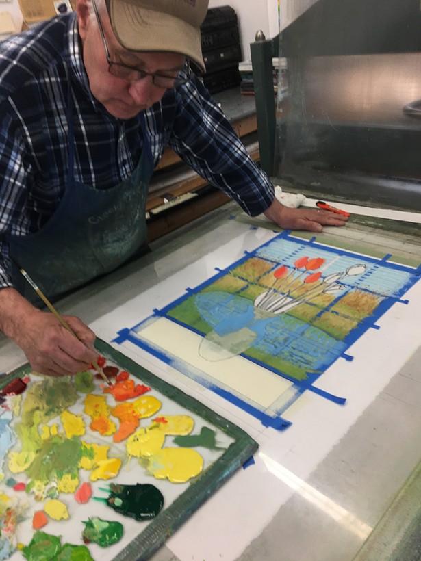 Ted Braggins, printmaker with Pondside Press, Rhinebeck, NY