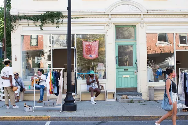 The scene outside of the new Warren Street shop, Bontleng, nextdoor to Nina Z. - PHOTO BY ANGELINA DREEM