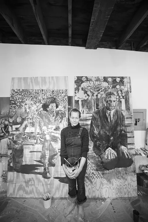 Artist Charlotta Janssen with her entry for "Jewel the Wound" - PHOTO BY SHANNON GREER