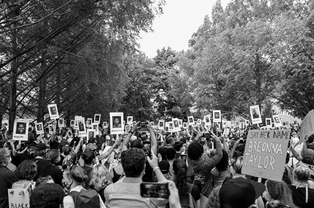 The June 3 protest in Kingston. - PHOTO BY CHRIS RAHM