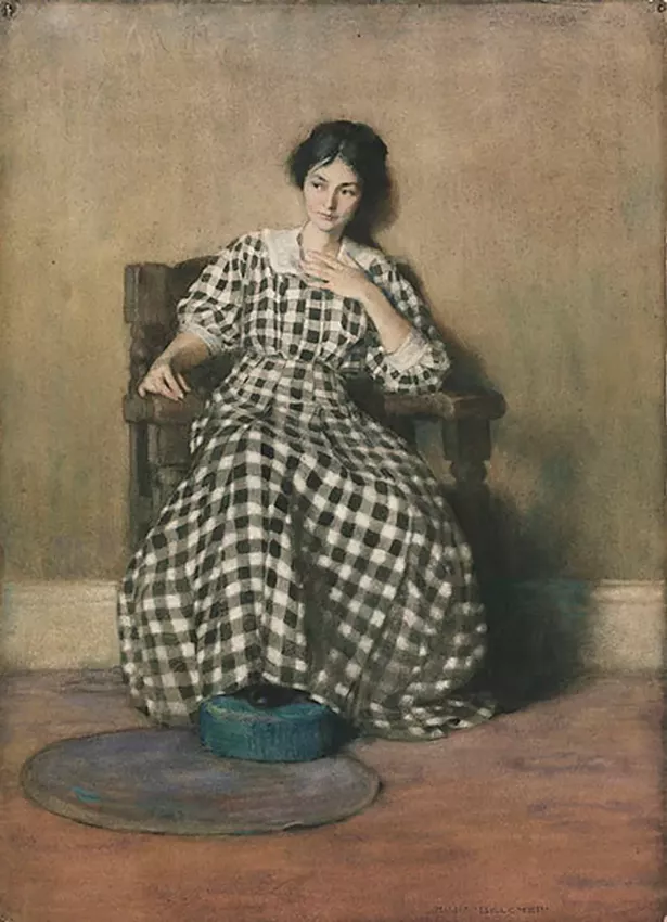 The Checkered Dress (Portrait of O’Keeffe), Hilda Belcher, 1907
