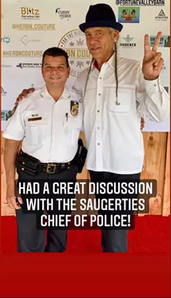 Steve DeAngelo with Saugerties Police Chief Jos Sinagra.